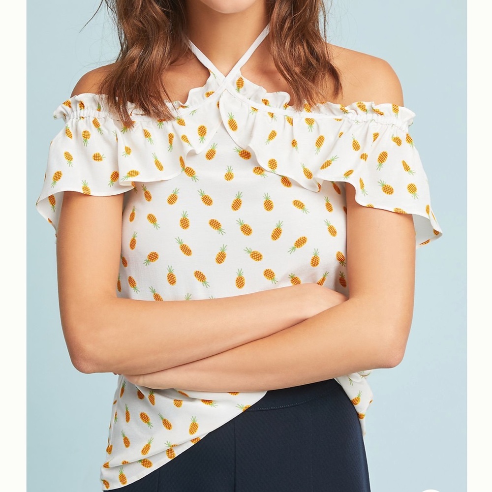 New NWOT Larke Emilie Off-The-Shoulder Petite Blouse Size XXSP 2XS Petite